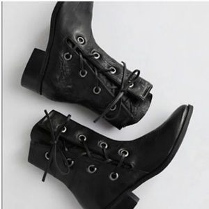 Matisse Black Leather Proper Lace Up Western Boots
